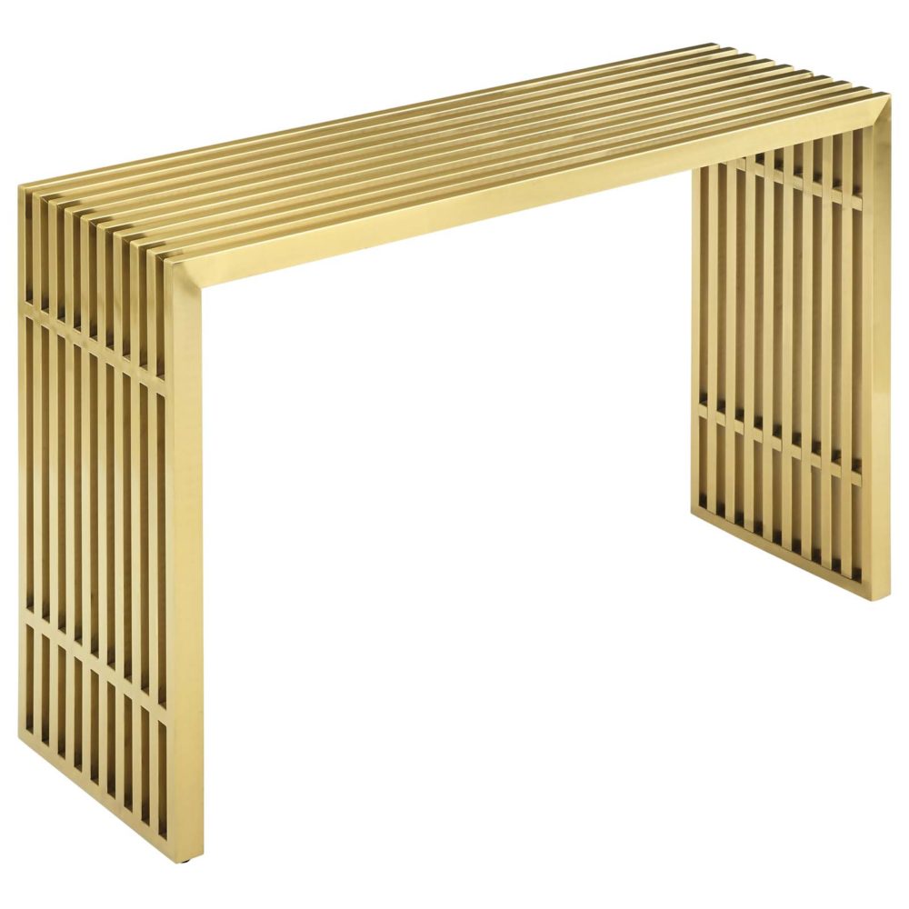 Gridiron Stainless Steel Console Table in Gold by Modway - Image 3