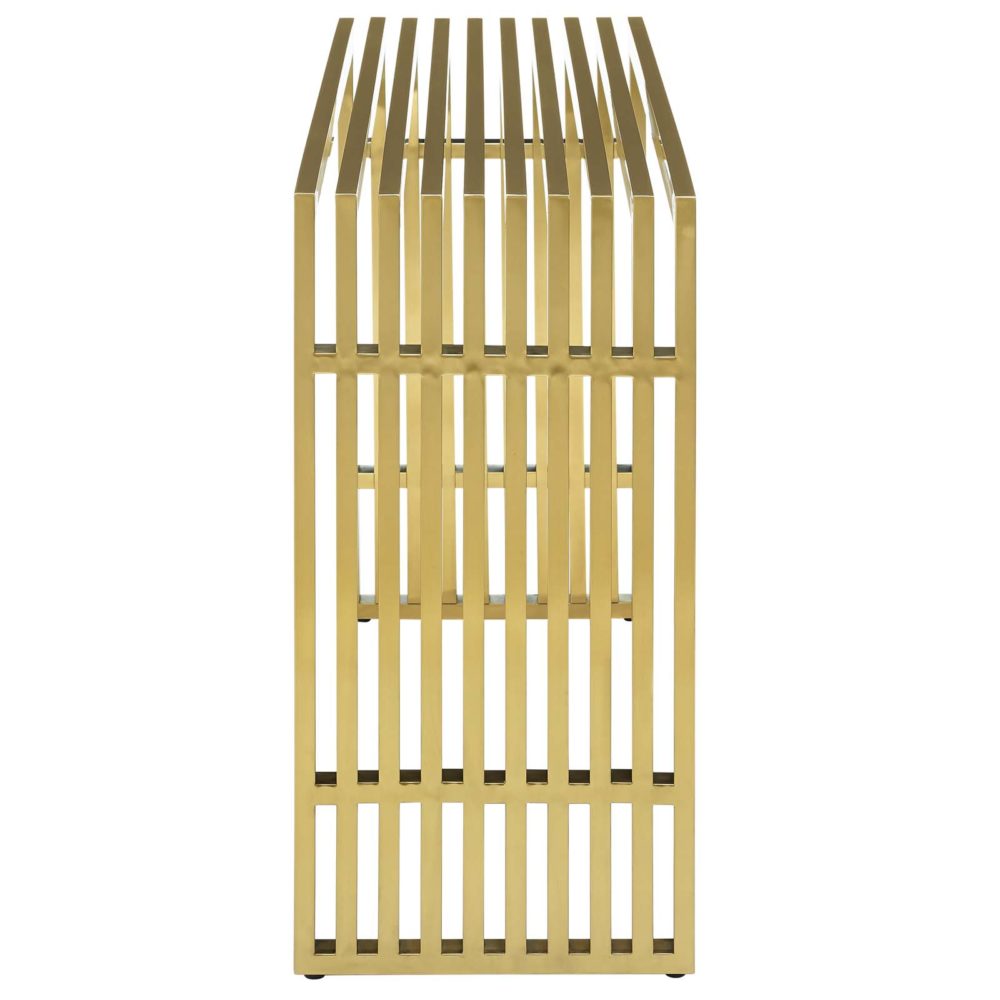Gridiron Stainless Steel Console Table in Gold by Modway - Image 4