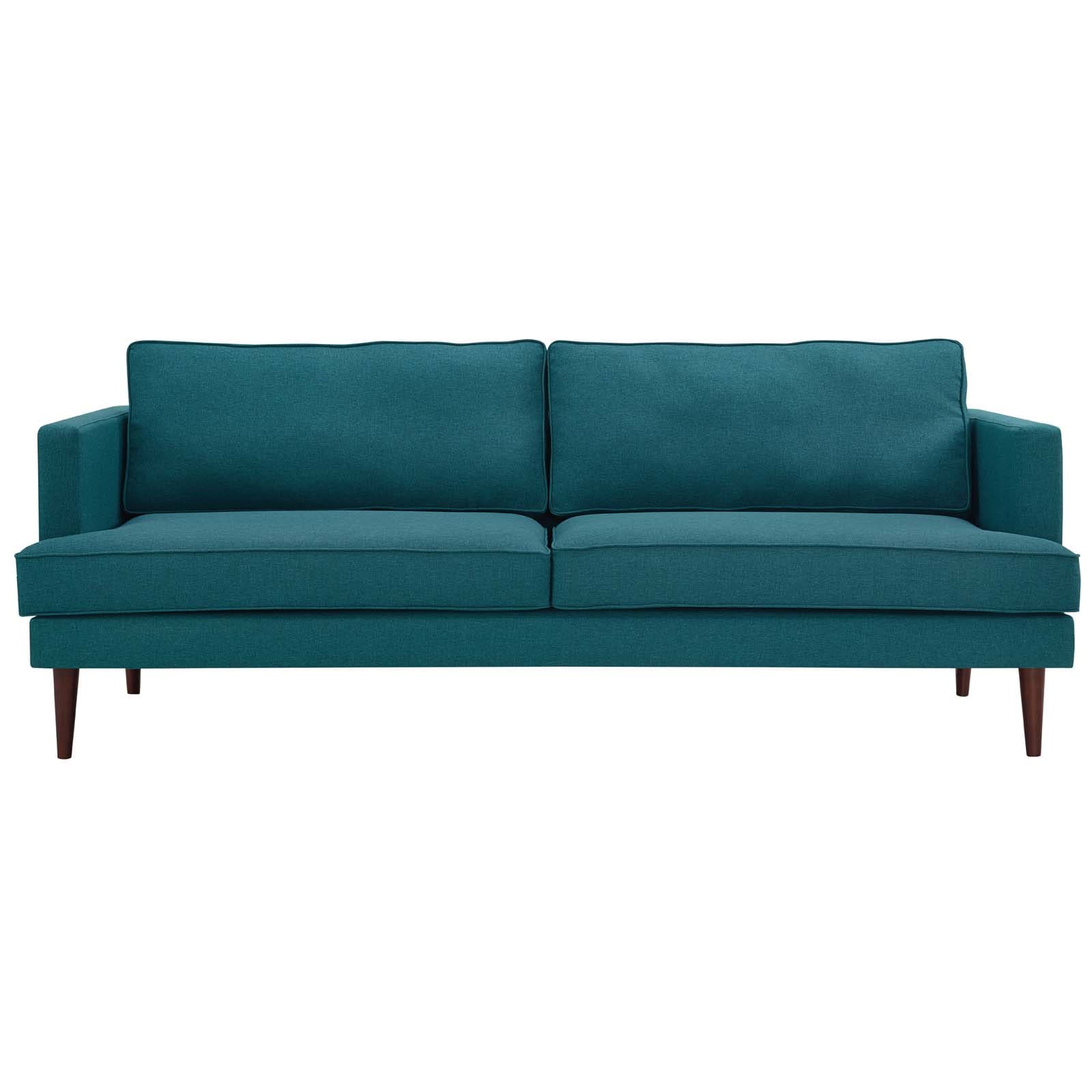 Agile Upholstered Fabric Sofa in Teal by Modway - Image 3