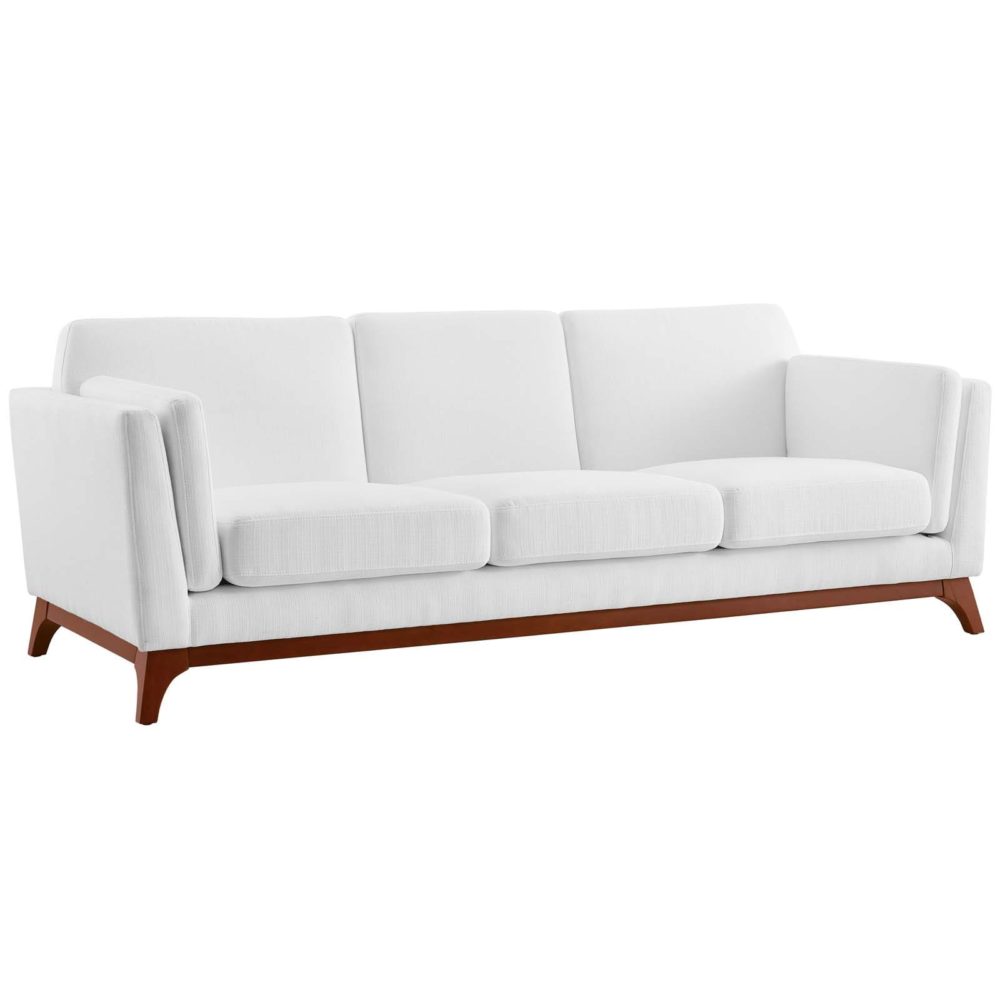 Chance Upholstered Fabric Sofa in White by Modway - Image 3