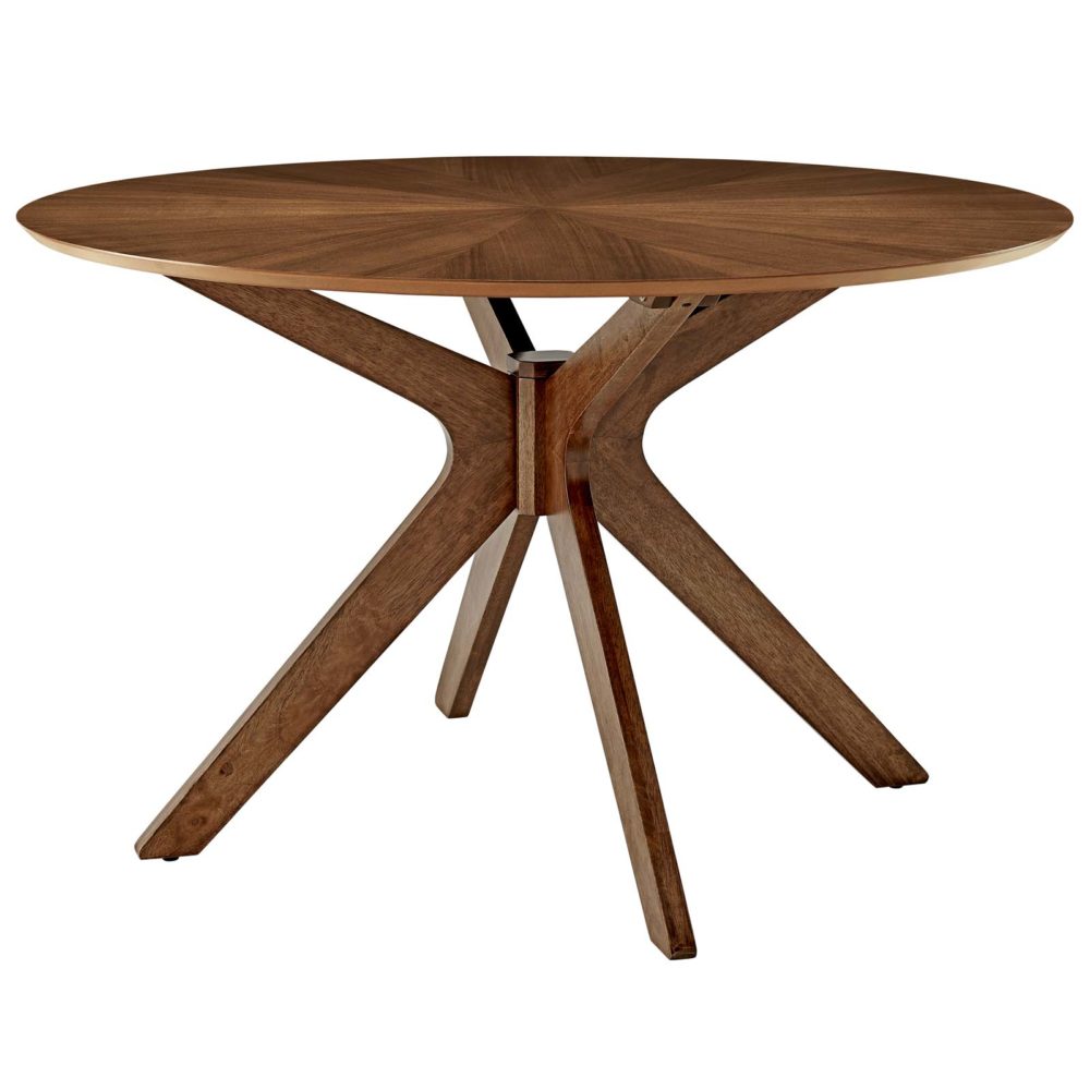 Crossroads 47" Round Wood Dining Table in Walnut by Modway