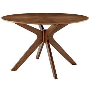 Crossroads 47" Round Wood Dining Table in Walnut by Modway