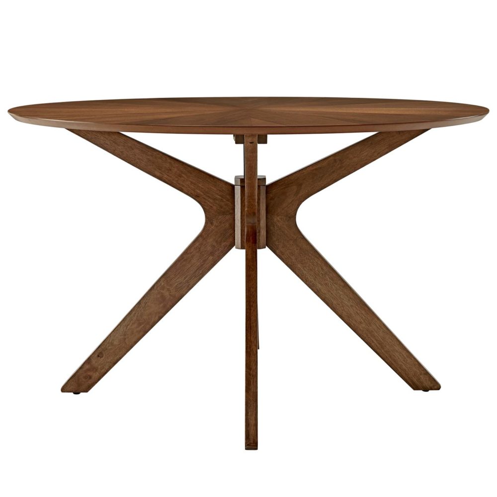 Crossroads 47" Round Wood Dining Table in Walnut by Modway - Image 2