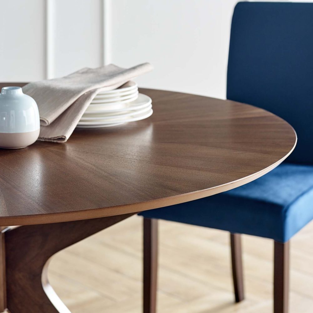 Crossroads 47" Round Wood Dining Table in Walnut by Modway - Image 6