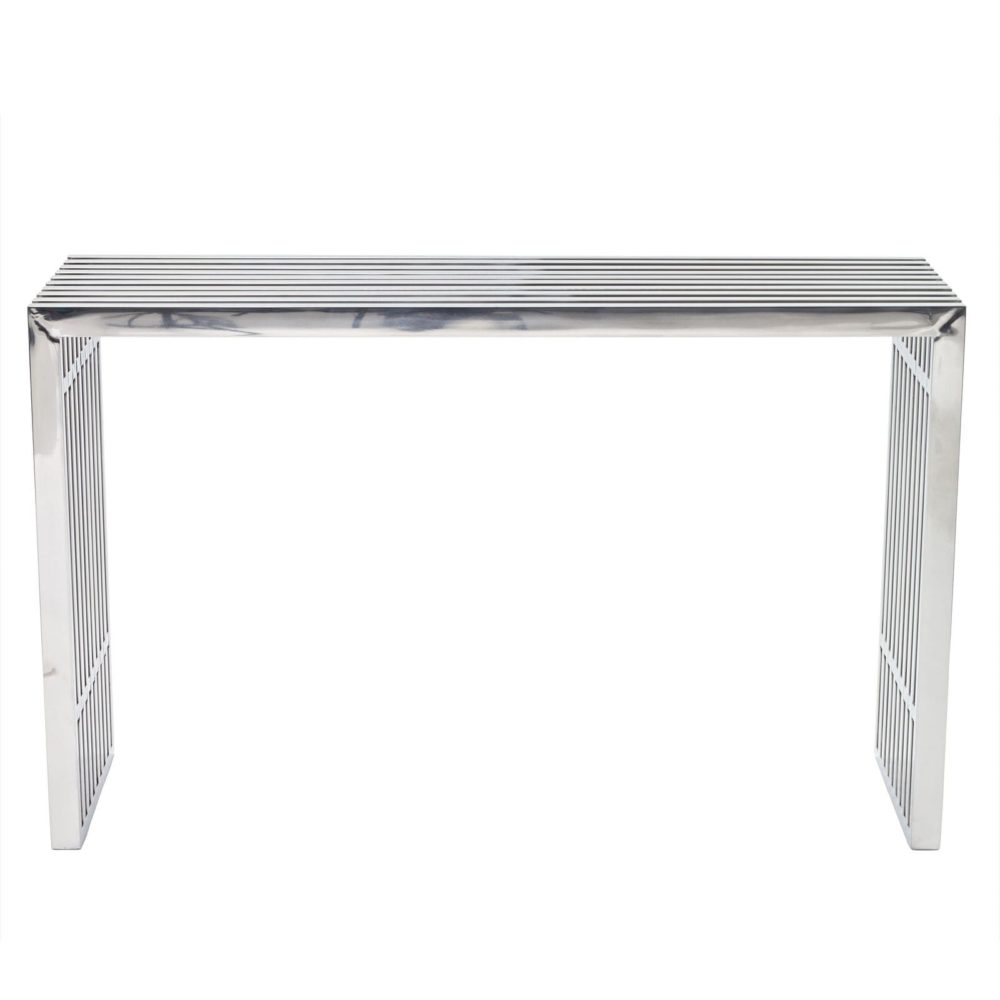 Gridiron Console Table in Silver by Modway - Image 2