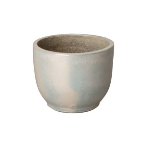 Small Pearl White Round Ceramic Planter by Emissary