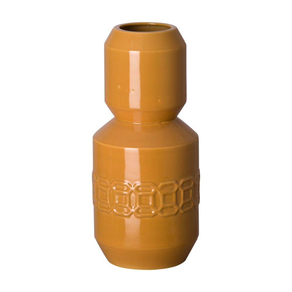 Butterscotch Glaze 18-In Axton Ceramic Gourd Vase by Emissary