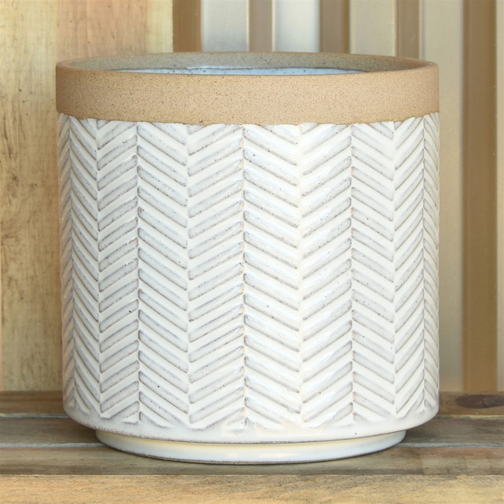 Ramos Banded Chevron Cachepot by HomArt - Image 2