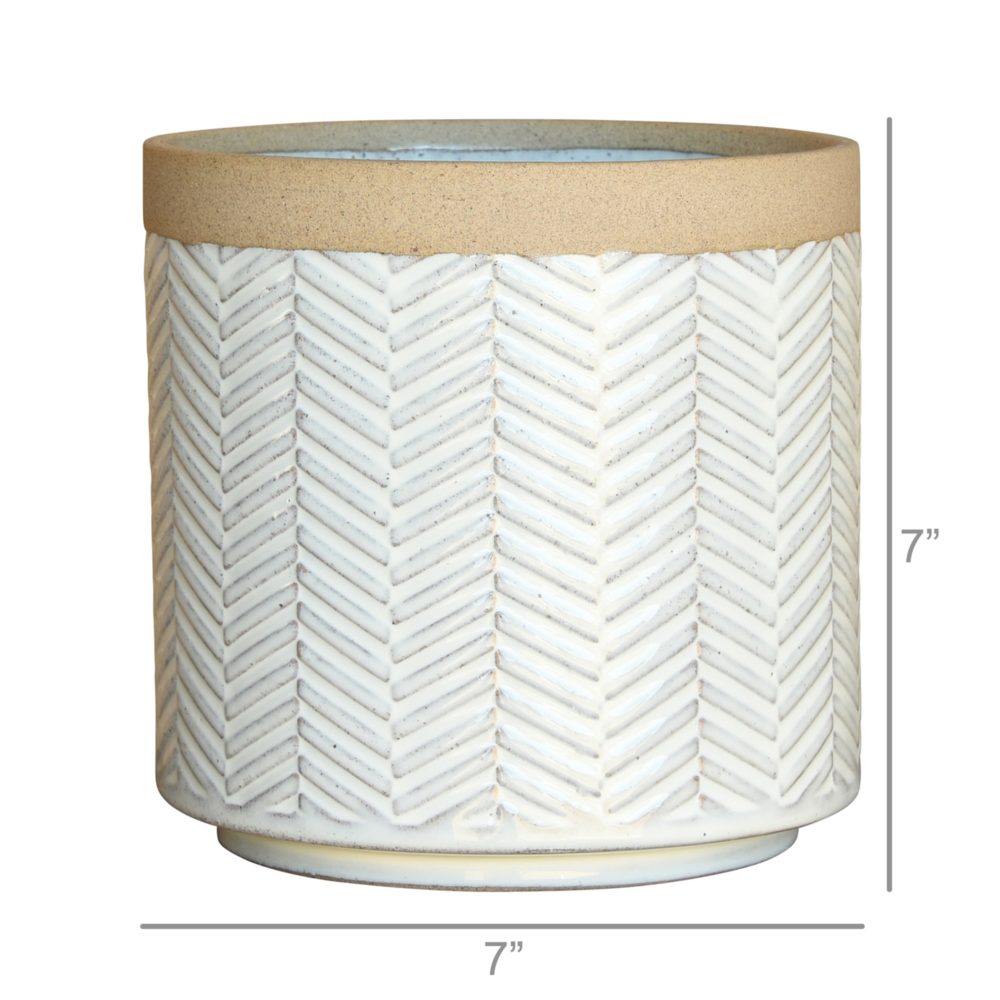 Ramos Banded Chevron Cachepot by HomArt - Image 3
