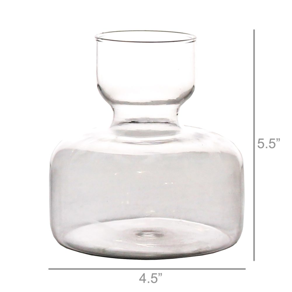 Wide Bottom Bulb Vase Set of 2 by HomArt - Image 2