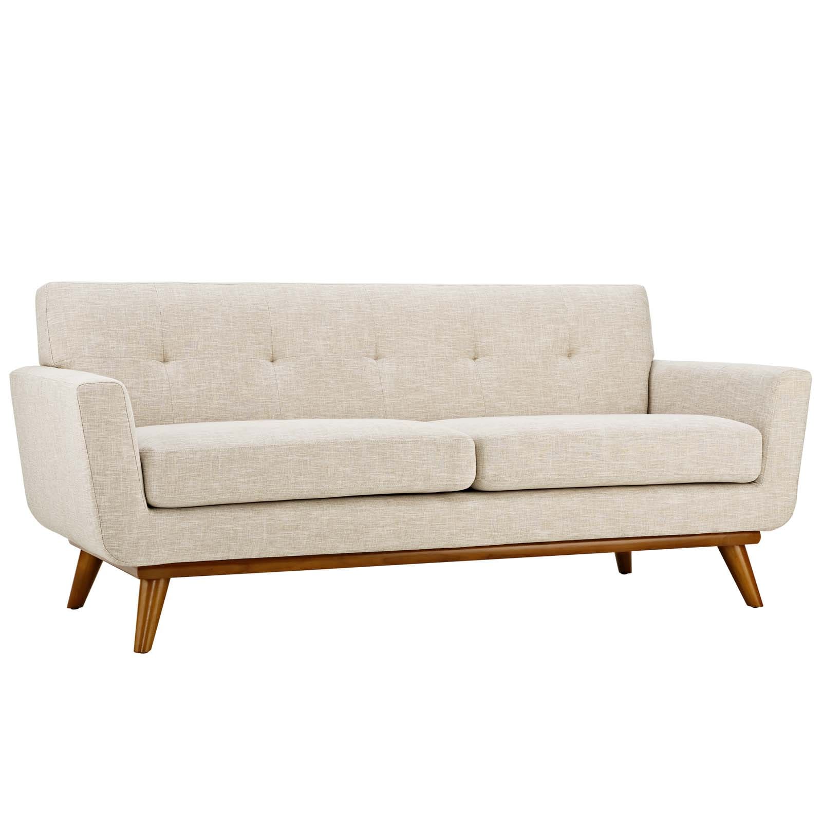 Engage Upholstered Fabric Loveseat in Beige by Modway - Image 2