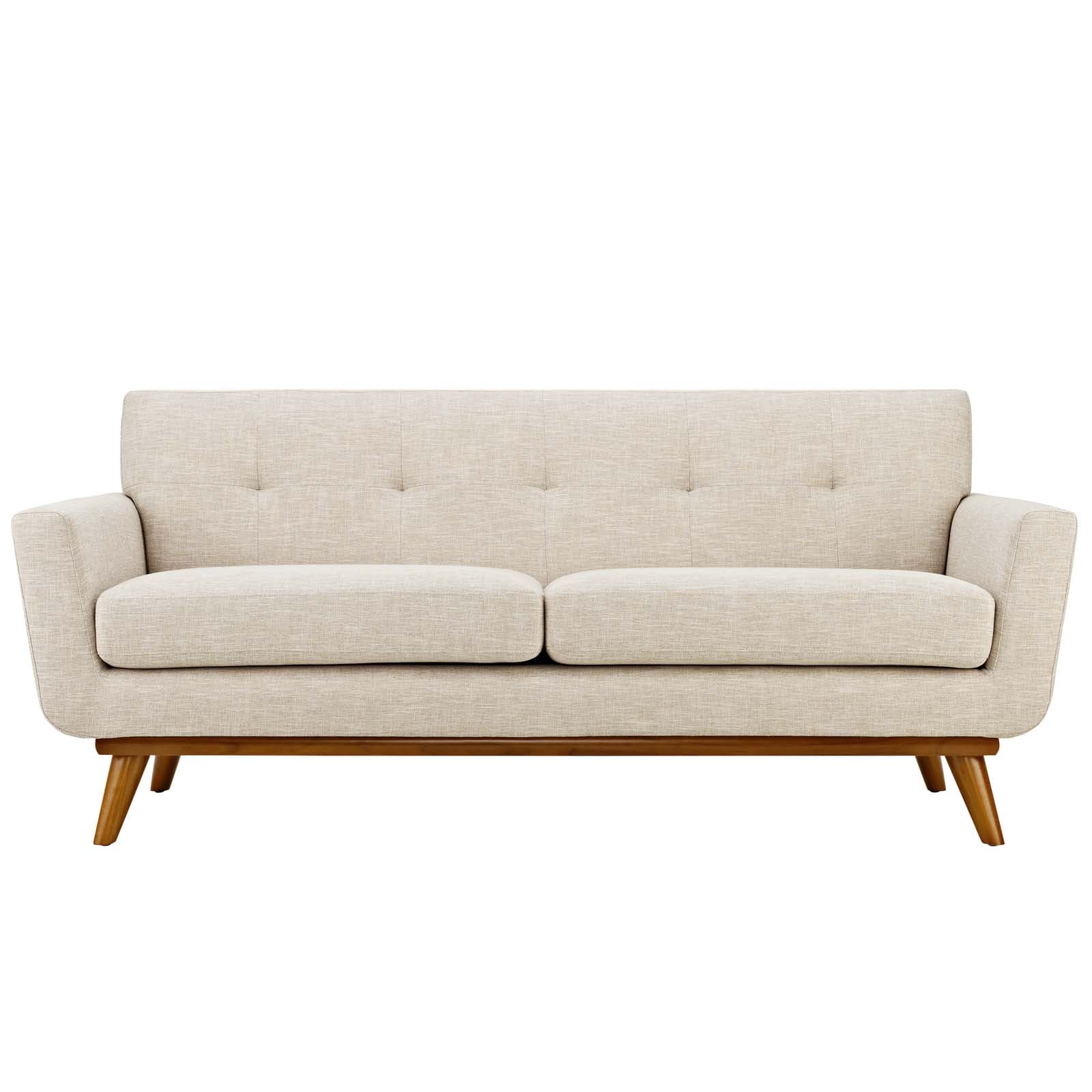 Engage Upholstered Fabric Loveseat in Beige by Modway - Image 3