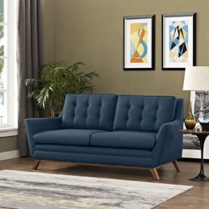 Beguile Upholstered Fabric Loveseat in Azure by Modway