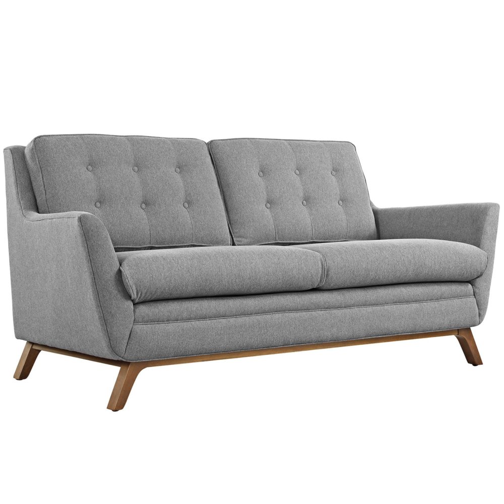 Beguile Upholstered Fabric Loveseat in Expectation Gray by Modway - Image 2