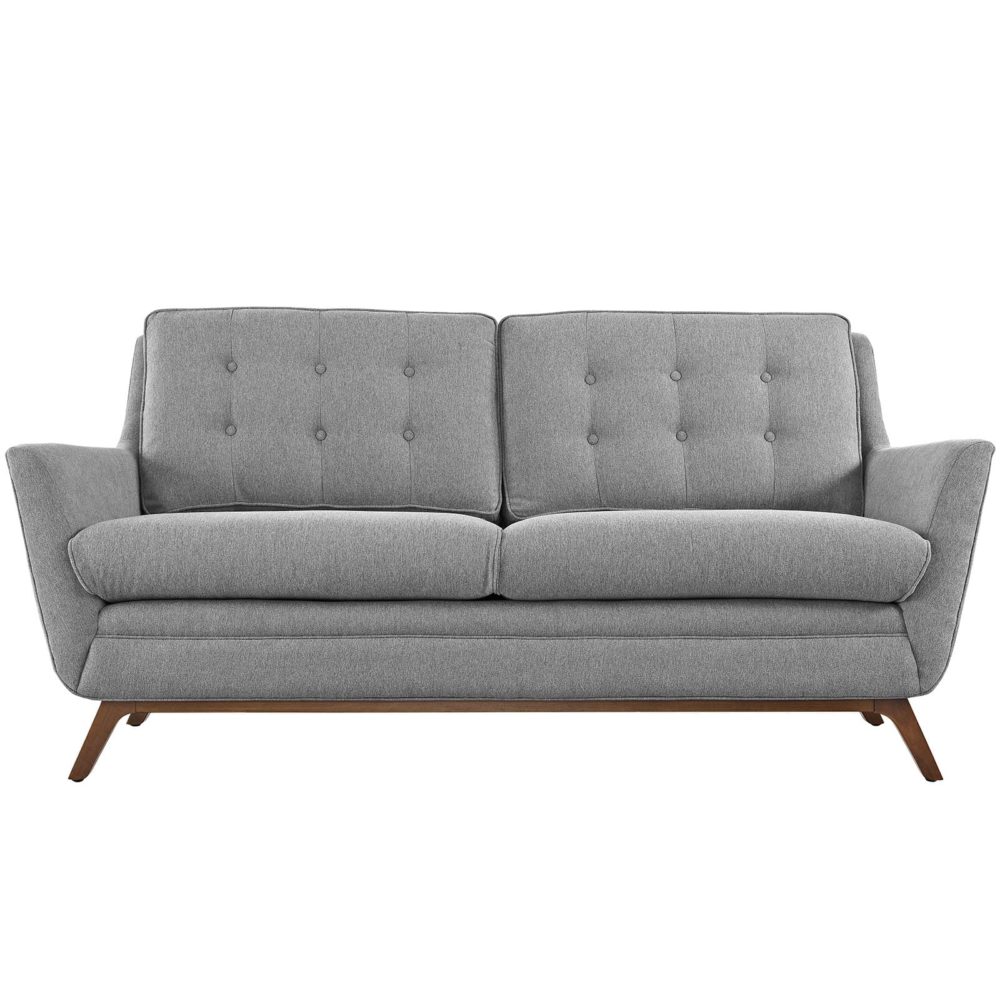 Beguile Upholstered Fabric Loveseat in Expectation Gray by Modway - Image 3