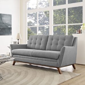 Beguile Upholstered Fabric Loveseat in Expectation Gray by Modway