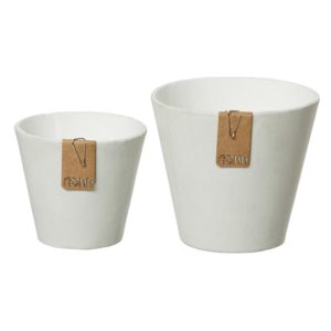 Recycled White Paper Lotus Cups Set of 2 by BIDKhome