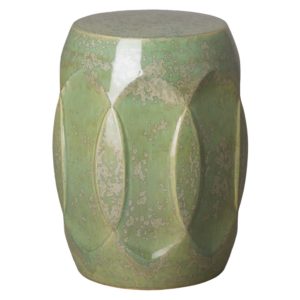 Ellipse Green Speckle Ceramic Garden Stool/Table by Emissary