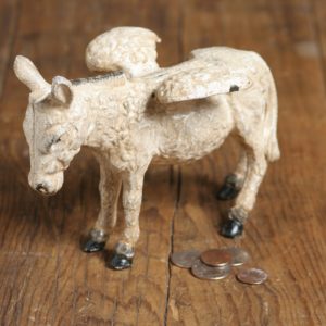 White Cast Iron Donkey with Wings by HomArt