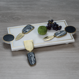 Kadappa Stone and Marble Tray by Zodax