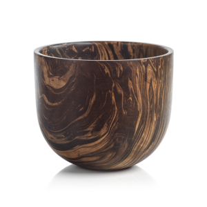 Straight Sided Mango Wood Marbleized Bowl by Zodax