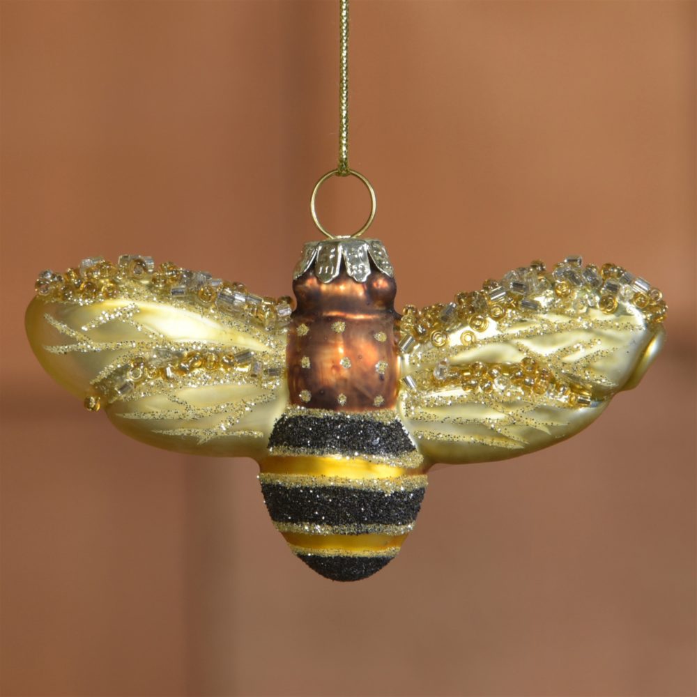 Glass Bee Ornament Set of 3 by HomArt