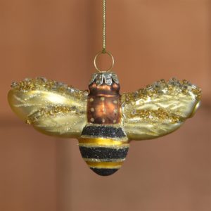 Glass Bee Ornament Set of 3 by HomArt