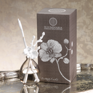 Illuminaria Porcelain Branch Diffuser with Butterfly Orchid Scent by Zodax