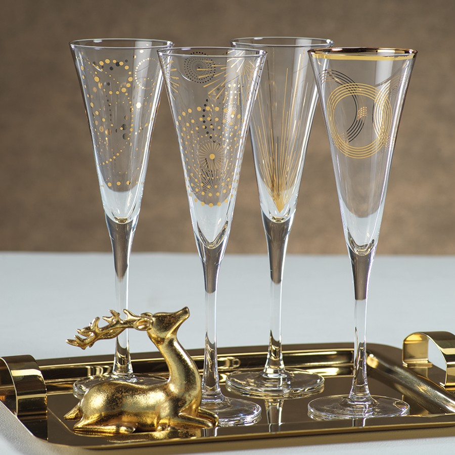 Confetti Celebration Flutes - Set of 4