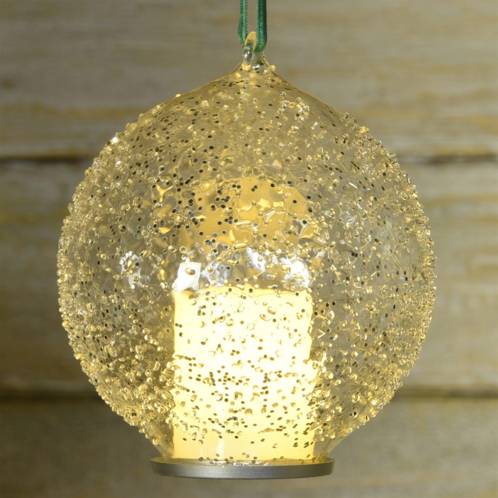 Illuminated Glass Candle LED Set of 6 Ornaments by HomArt - Image 3
