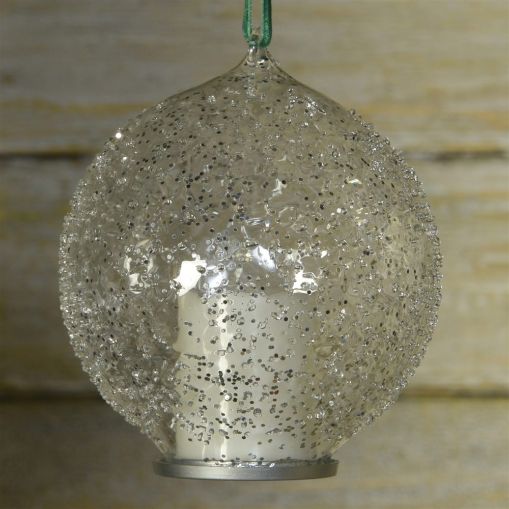 Illuminated Glass Candle LED Set of 6 Ornaments by HomArt - Image 2