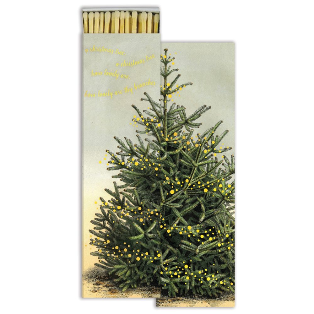 Oh Christmas Tree Fireplace Matches Set of 4 by HomArt