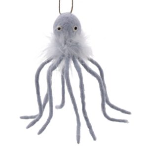 Blue Felt Octopus Ornament Set of 2 by HomArt