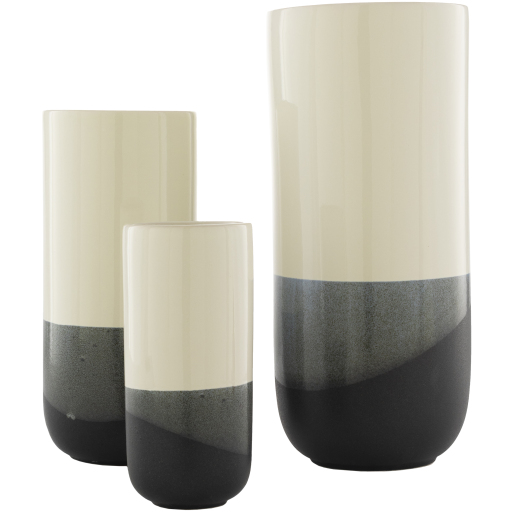 Black and Gray Geo Vase Set of 3 by Surya Seven Colonial