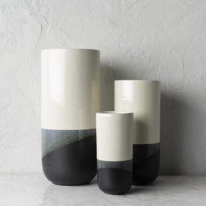 Black and Gray Geo Vase Set of 3 by Livabliss