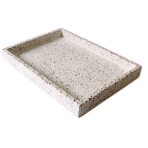 Large White Terrazzo Rectangular Tank Tray by BIDKhome