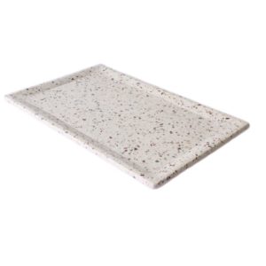Large White Terrazzo Rectangular Tray by BIDKhome