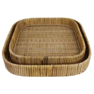 Cayman Square Rattan Trays by HomArt