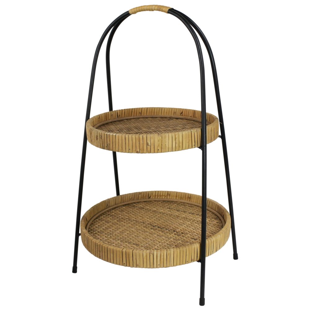 Cayman 2-Tier Rattan Stand by HomArt - Image 2
