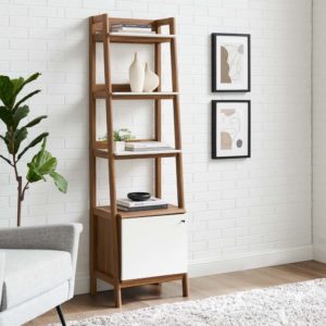 Bixby 21" Bookshelf in Walnut and White by Modway