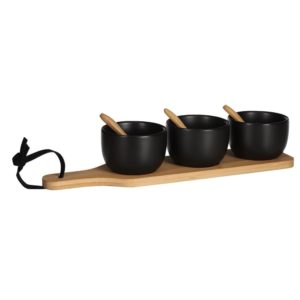 Black Lasio Ceramic Tapas Set by Edelman