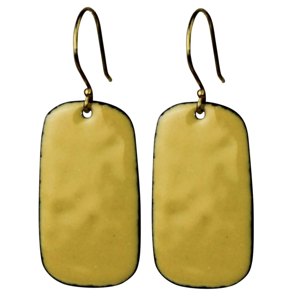 Yellow Rectangle Earrings by Ora Ten