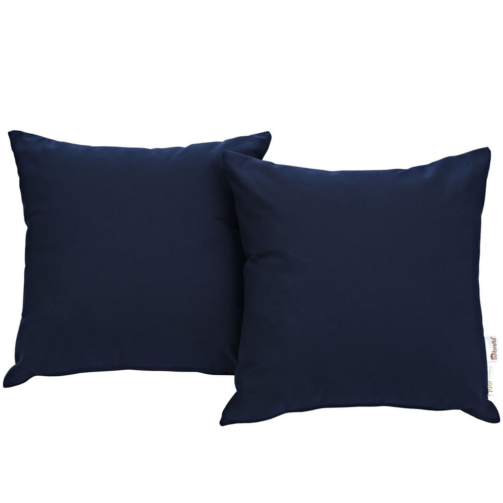Summon 2 Piece Outdoor Patio Sunbrella® Pillow Set in Navy by Modway