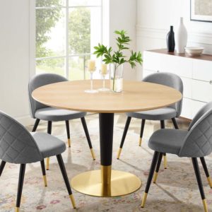 Zinque 47" Dining Table in Gold Natural by Modway