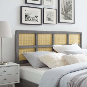 Luana Cane Full Headboard in Gray by Modway