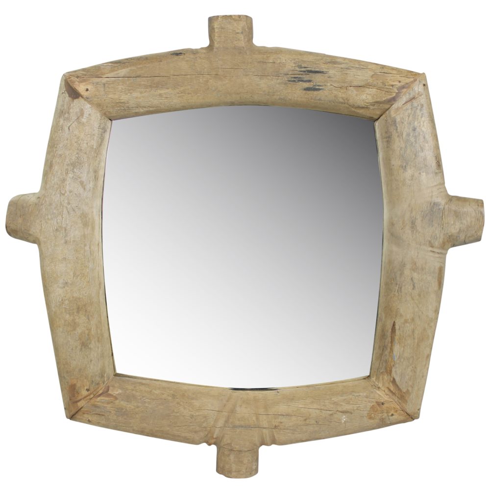 Ramsey Recycled Wood Square Wheel Mirror by HomArt