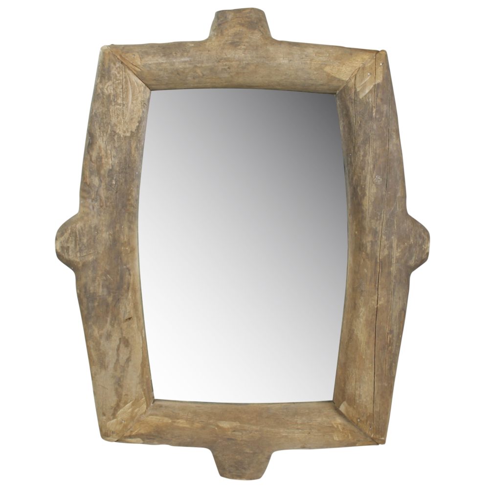 Ramsey Recycled Wood Rectangle Wheel Mirror by HomArt