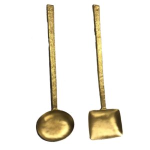 Geometry Gold Salad Server Set of 2 by Abigails