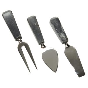 Formaggio Black Stone Cheese Knives Set of 3 by Abigails