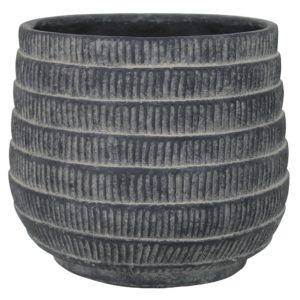 Large Black Cyrus Cement Cachepot by HomArt